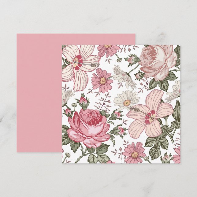 Antikes Blumenmuster mit Rosen (Vorne/Hinten)