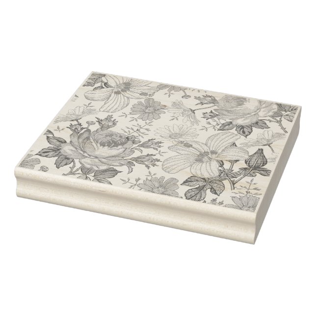 Antikes Blumenmuster mit Rosen Gummistempel (Stempel)