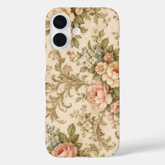Antikes Blumenmuster Tapete  Case-Mate iPhone Hülle (Rückseite)
