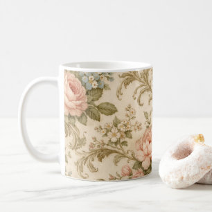 Antikes Blumenmuster Tapete  Kaffeetasse