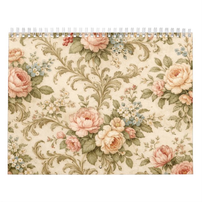 Antikes Blumenmuster Tapete  Kalender (Titelbild)