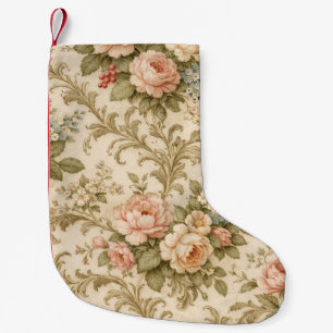 Antikes Blumenmuster Tapete Kleiner Weihnachtsstrumpf