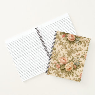 Antikes Blumenmuster Tapete Notizbuch