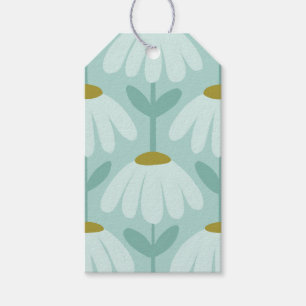 Antikes Blumenmuster Teal Blau & Olive Geschenkanhänger
