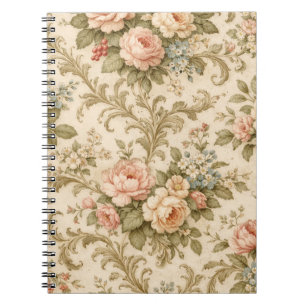 Antikes Blumenmuster-Wallpaper Notizblock