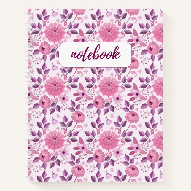 Antikes Blumennotizbuch Notizbuch (Vorderseite)