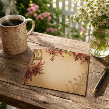 Antikes Blumenrand-Design mit warmer Ocker-Textur