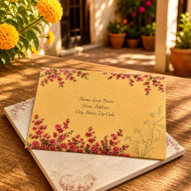 Antikes Blumenrand-Design mit warmer Ocker-Textur