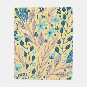 Antikes Blumiges Botanisches Muster Gemütliche Dek Fleecedecke