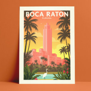 Antikes Boca Raton Florida Postkarte