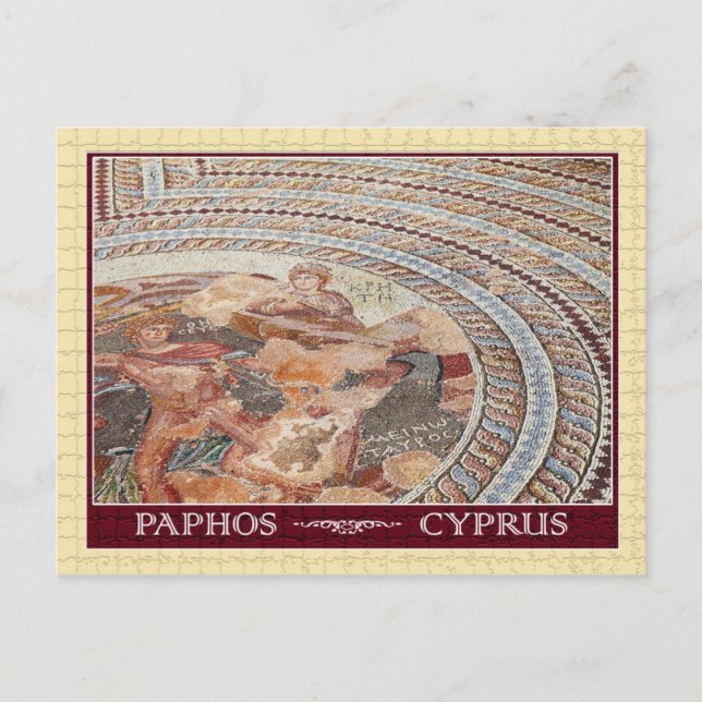 Antikes Bodenmosaik in Paphos, Zypern Postkarte (Vorderseite)
