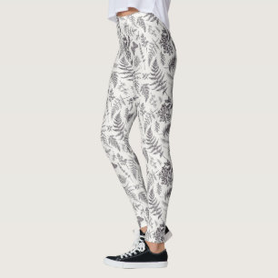 Antikes Botanik- & Schmetterlingsmuster Leggings
