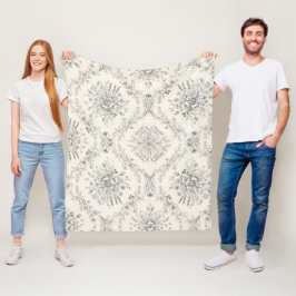 Antikes botanisches Blumengartenmuster Fleecedecke