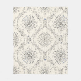 Antikes botanisches Blumengartenmuster Fleecedecke