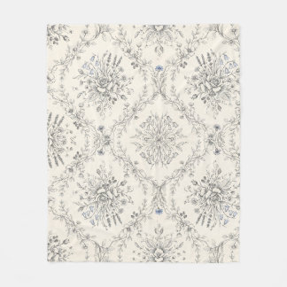 Antikes botanisches Blumengartenmuster Fleecedecke