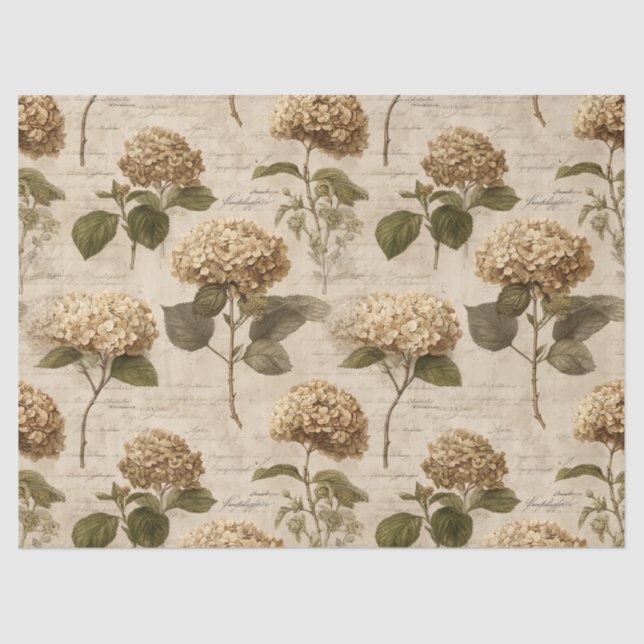 Antikes botanisches Blumenmuster (1) Seidenpapier (Vorderseite)