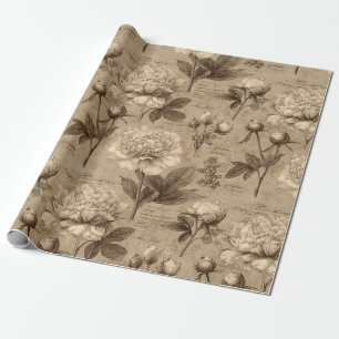 Antikes botanisches Blumenmuster (2) Geschenkpapier