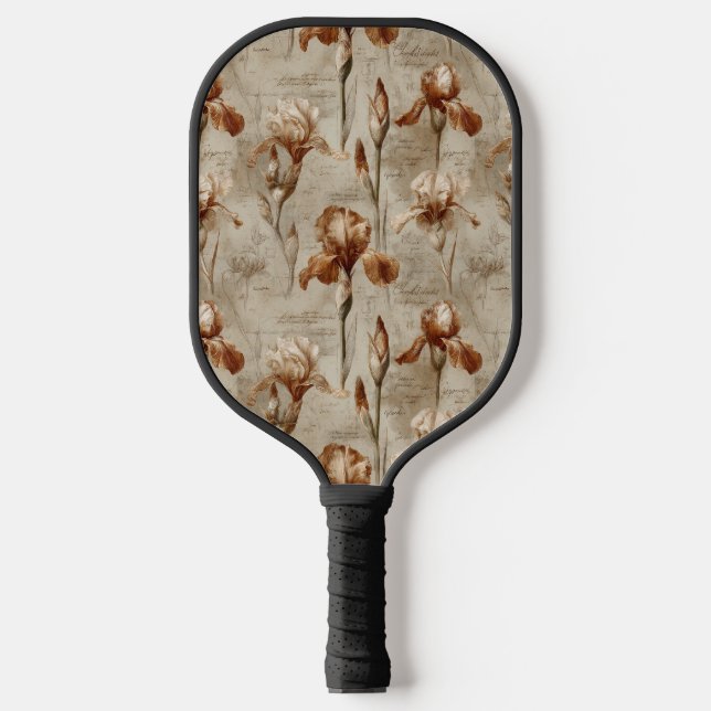 Antikes botanisches Blumenmuster (4) Pickleball Schläger (Vorderseite)