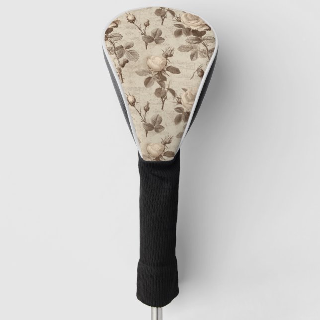 Antikes botanisches Blumenmuster (5) Golf Headcover (Vorderseite)