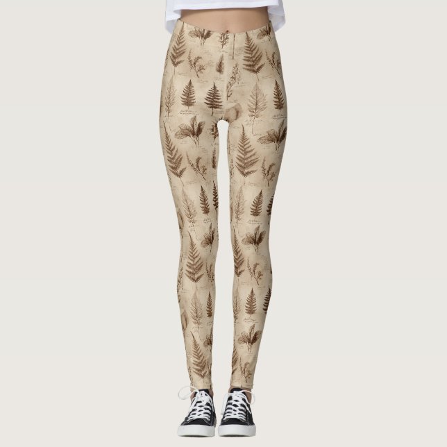 Antikes botanisches Blumenmuster (8) Leggings (Vorderseite)
