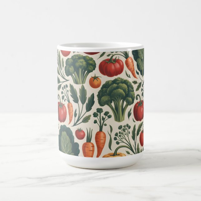 Antikes botanisches Gemüsegartenmuster Kaffeetasse (Mittel)