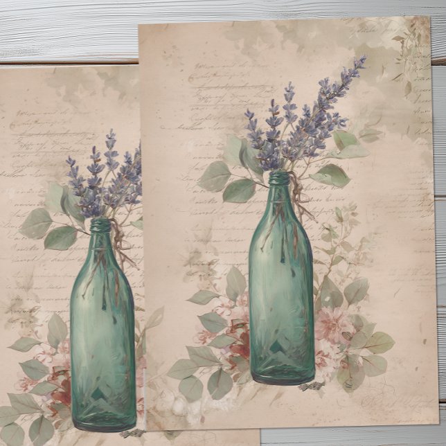Antikes botanisches Lavendel Seidenpapier (Vintage French Lavender Tissue Paper)