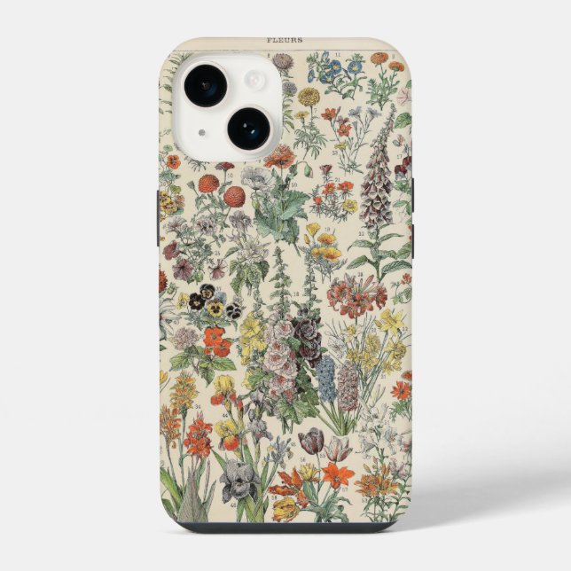 Antikes botanisches Muster iPhone Hülle (Rückseite)