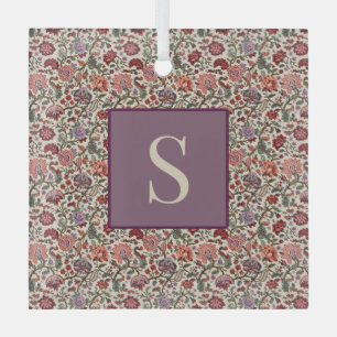 Antikes botanisches Paisley-Blumenmuster – Verzier Ornament Aus Glas