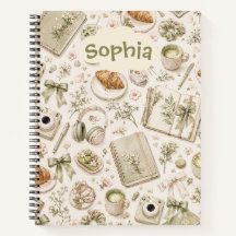 Antikes botanisches Spiralnotizbuch