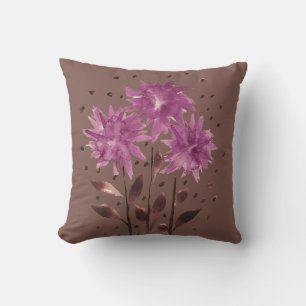Antikes Braun Lila Floral Kissen