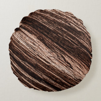 Antikes braunes veraltetes Holz im Hintergrund. ur Rundes Kissen
