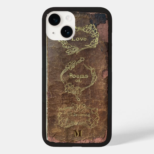 Antikes Buch Liebe Gedichte Classic Monogram Case-Mate iPhone Hülle (Rückseite)