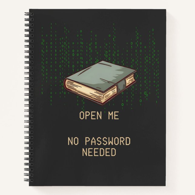 Antikes Buch mit binärem Code-Angebot für Tech Gee (Vorderseite)