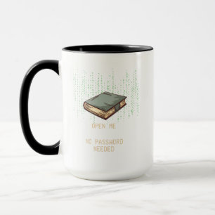 Antikes Buch mit binärem Code-Angebot für Tech Gee Tasse