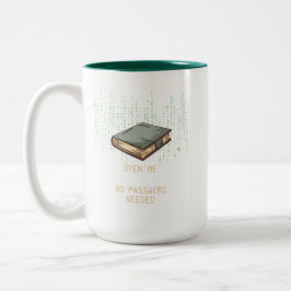 Antikes Buch mit binärem Code-Angebot für Tech Gee Zweifarbige Tasse