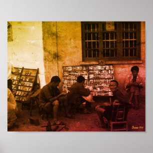 Antikes Bücherverleih in Changsha, China Poster