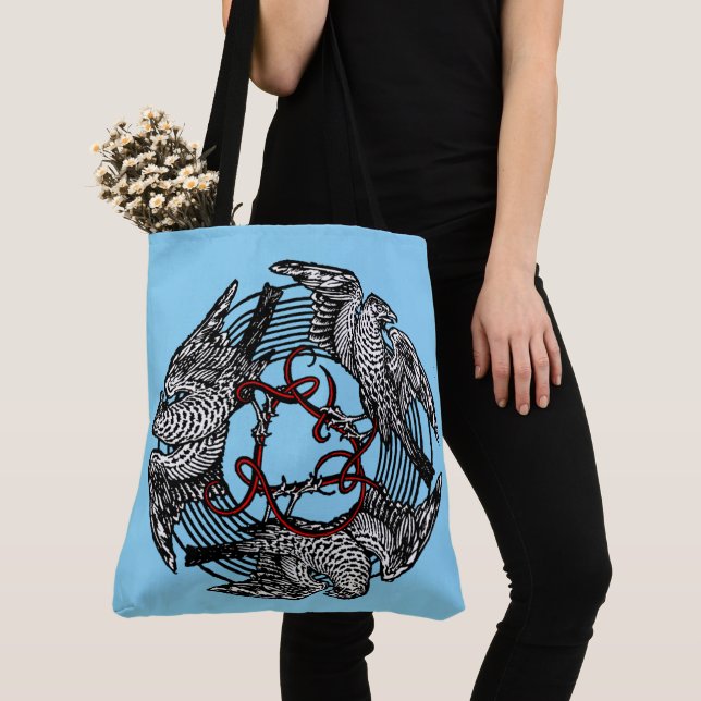 Antikes Buchzeichen Drei Hawks William de Morgan (Von Nahem)