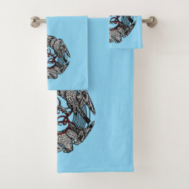 Antikes Buchzeichen Drei Hawks William de Morgan Badhandtuch Set