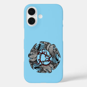 Antikes Buchzeichen Drei Hawks William de Morgan iPhone 16 Hülle