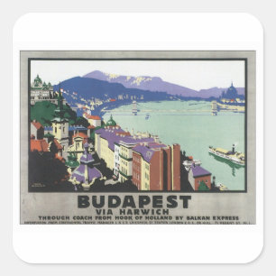 Antikes Budapest Ungarn Quadratischer Aufkleber