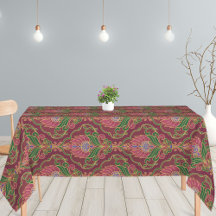 Antikes Burgund, grünes und goldenes Blumenmuster