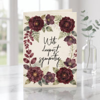 Antikes burgunderrotes Aquarell-Blumen-Sympathie