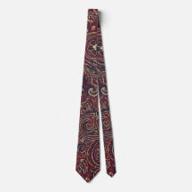 Antikes burgunderrotes Paisley-Blumenmuster
