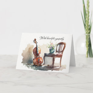 Antikes Cello mit Stuhl Mitgefühl Karte