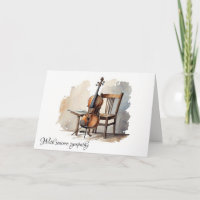 Antikes Cello mit Stuhl Mitgefühl