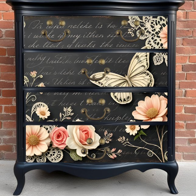 Antikes Chalkboard Botanicale Decoupage Print Seidenpapier (Von Creator hochgeladen)