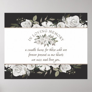 Antikes "Cherish White Floral" In Loving Memory Sc Poster