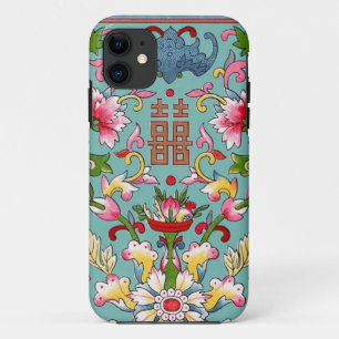 Antikes China Asiatischer Blumenstrauß Rosa auf Aq Case-Mate iPhone Hülle