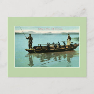 Antikes China - Fischfang mit Kormoranen (Vögeln) Postkarte