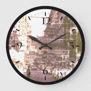 Antikes China Hongkong Straße Stadt Autos Uhr